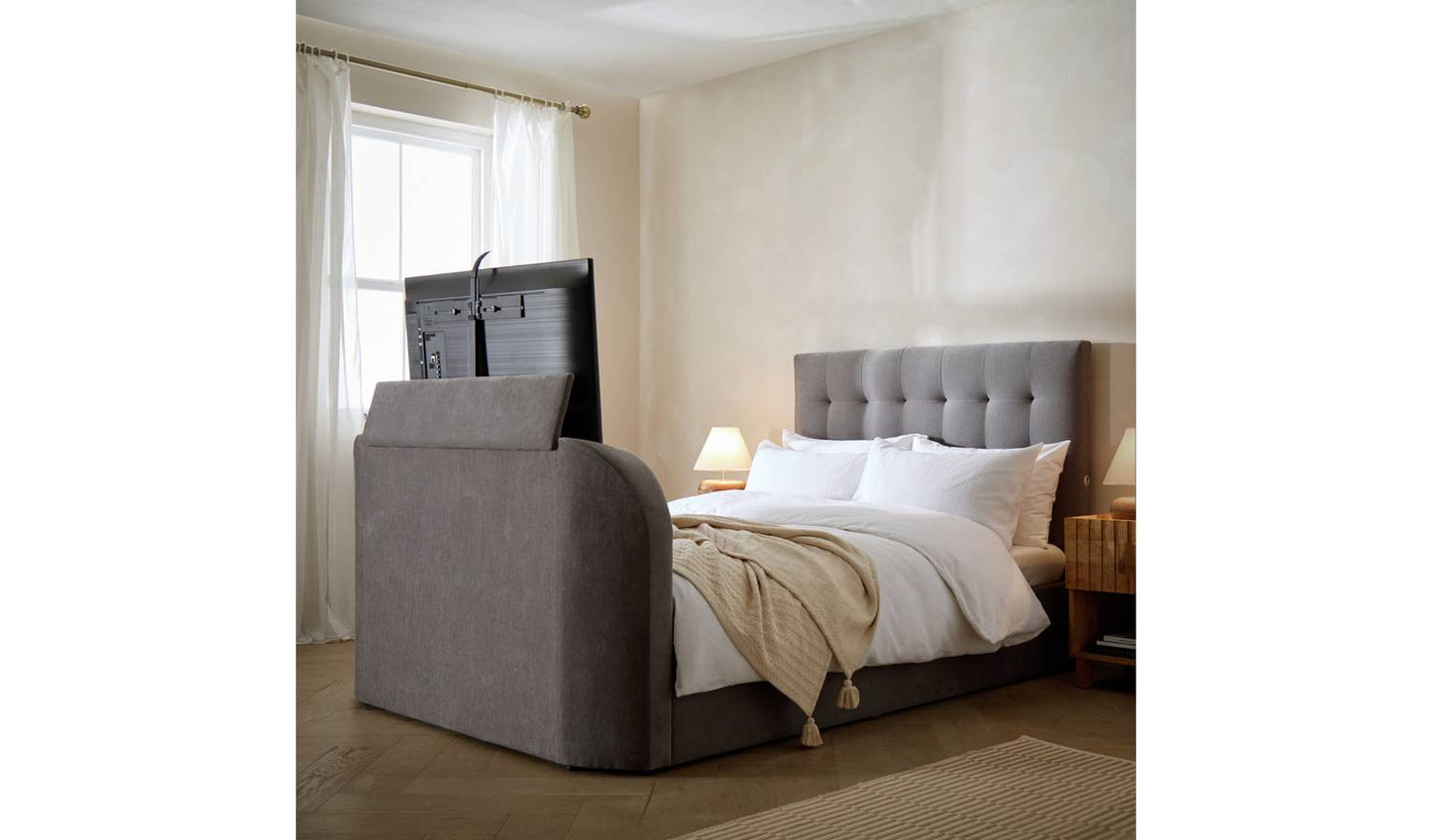 Argos Home Bentley Kingsize 2.1 Sound TV Ottoman Bed - Grey