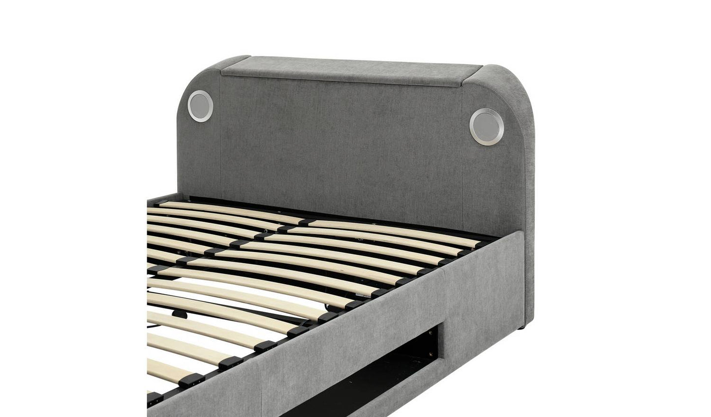 Argos Home Bentley Kingsize 2.1 Sound TV Ottoman Bed - Grey