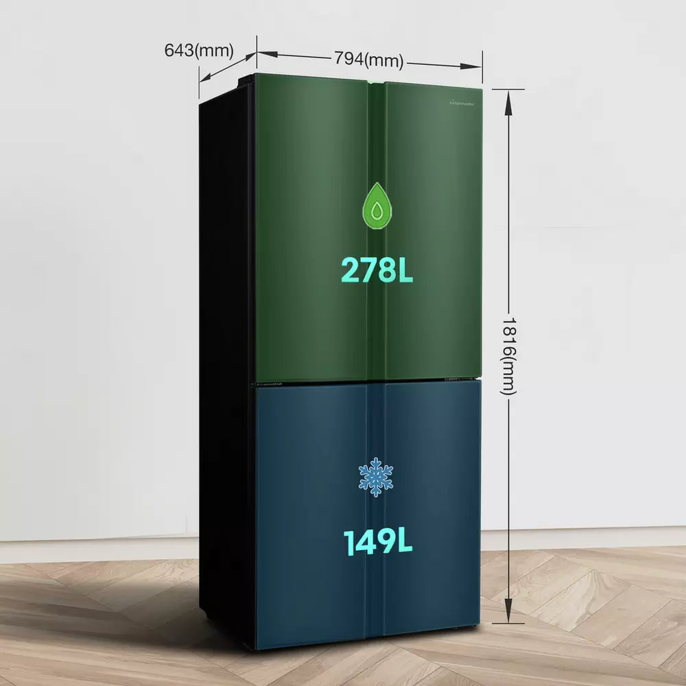 Fridgemaster MQ79394EB American Fridge Freezer - Black