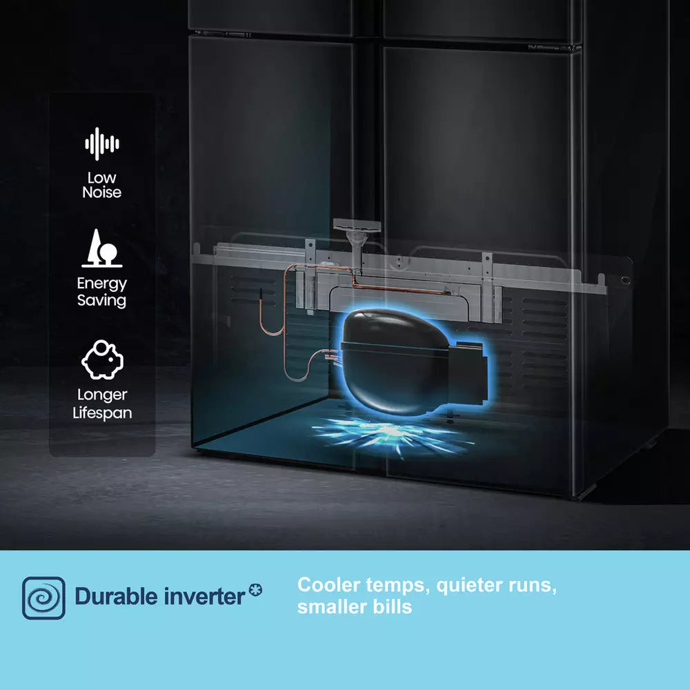 Fridgemaster MQ79394EB American Fridge Freezer - Black