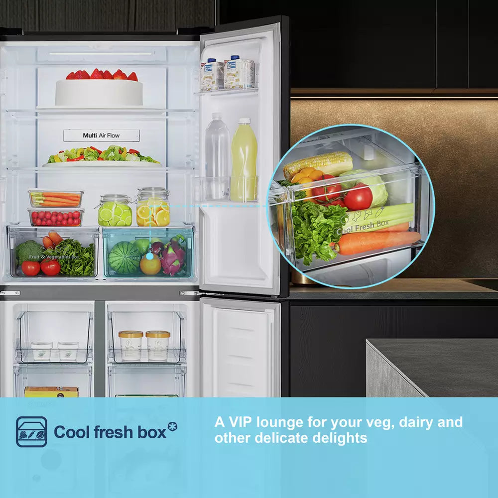 Fridgemaster MQ79394EB American Fridge Freezer - Black