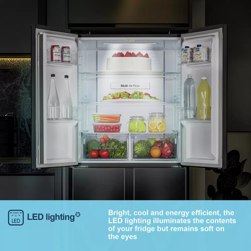 Fridgemaster MQ79394EB American Fridge Freezer - Black