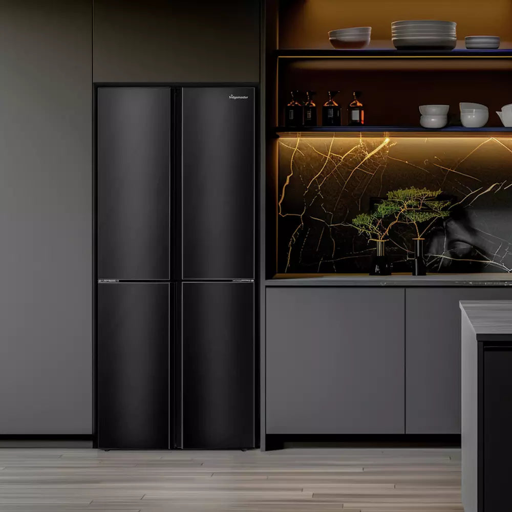 Fridgemaster MQ79394EB American Fridge Freezer - Black
