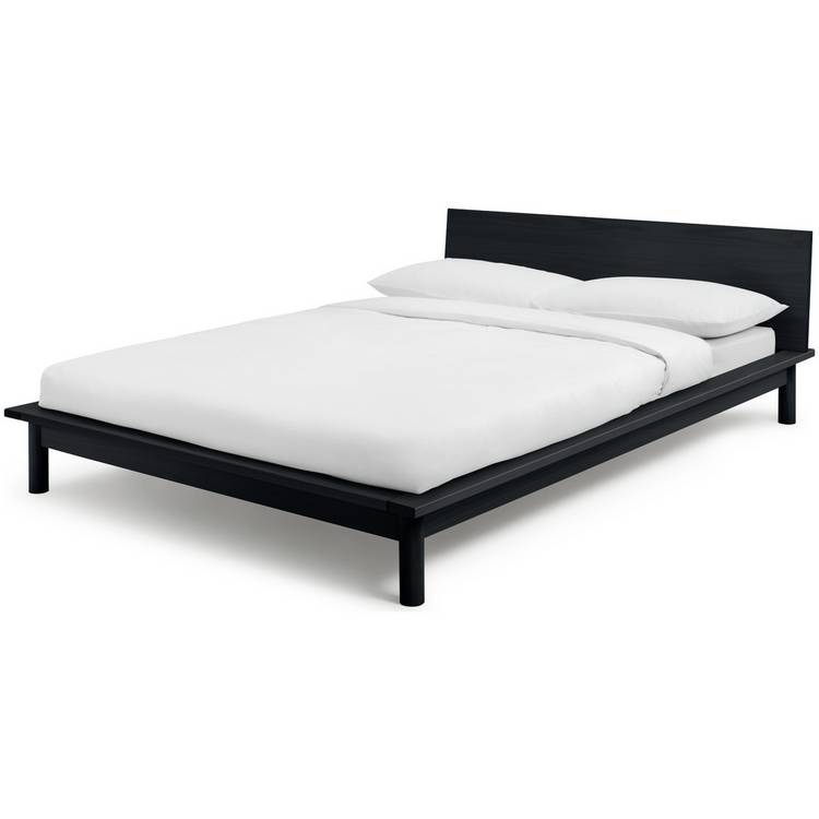 Habitat Akio Small Double Wooden Platform Bed Frame - Black
