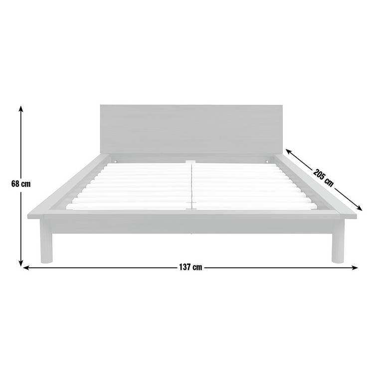 Habitat Akio Small Double Wooden Platform Bed Frame - Black