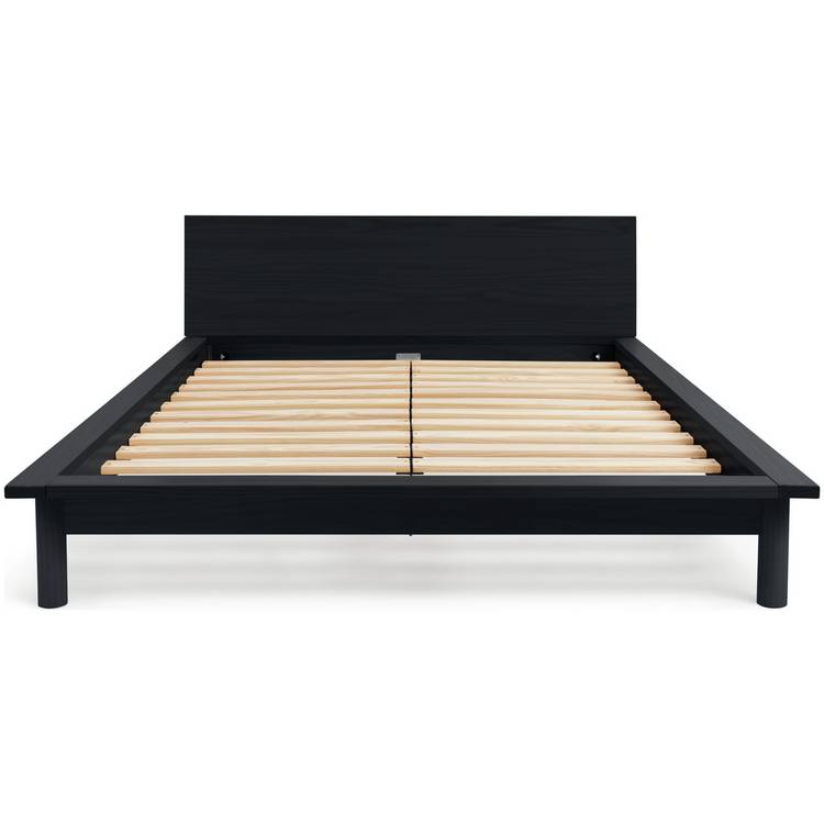 Habitat Akio Small Double Wooden Platform Bed Frame - Black