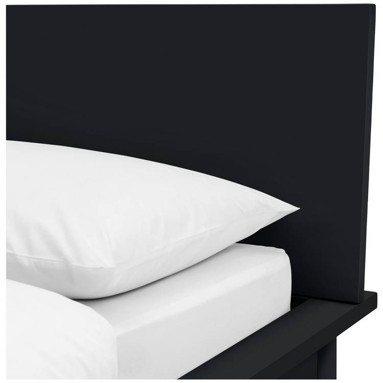 Habitat Akio Small Double Wooden Platform Bed Frame - Black