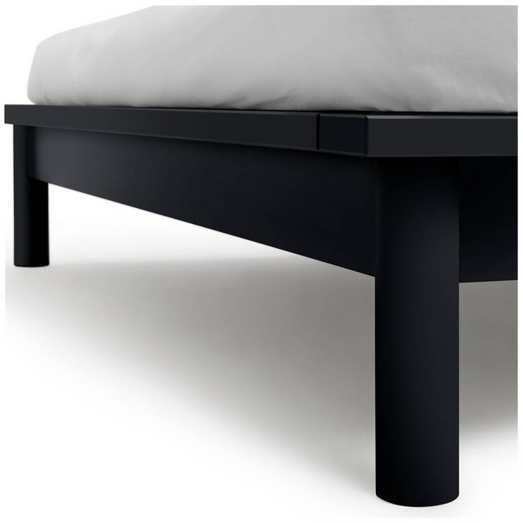 Habitat Akio Small Double Wooden Platform Bed Frame - Black