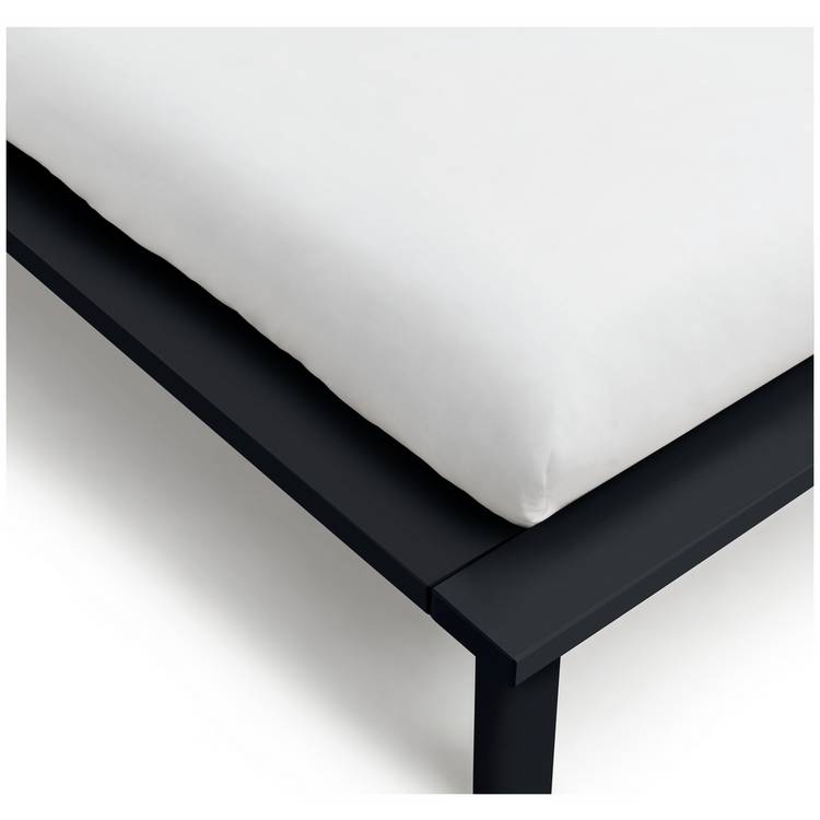 Habitat Akio Small Double Wooden Platform Bed Frame - Black