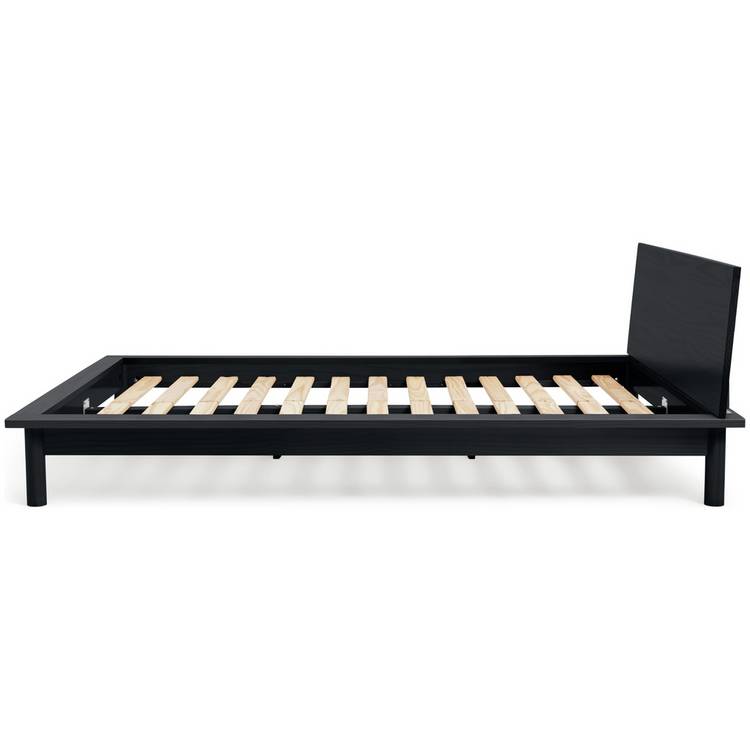 Habitat Akio Small Double Wooden Platform Bed Frame - Black