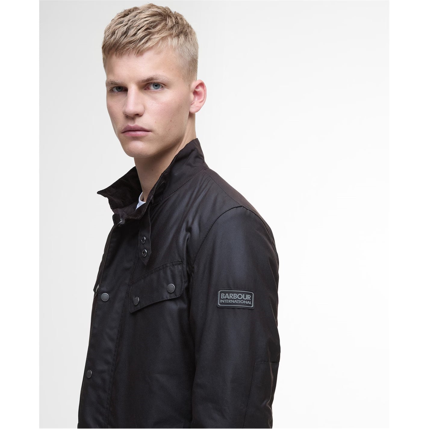 Barbour International Men's Duke Water Resistant Windproof Cotton Long Sleeve Wax Jacket