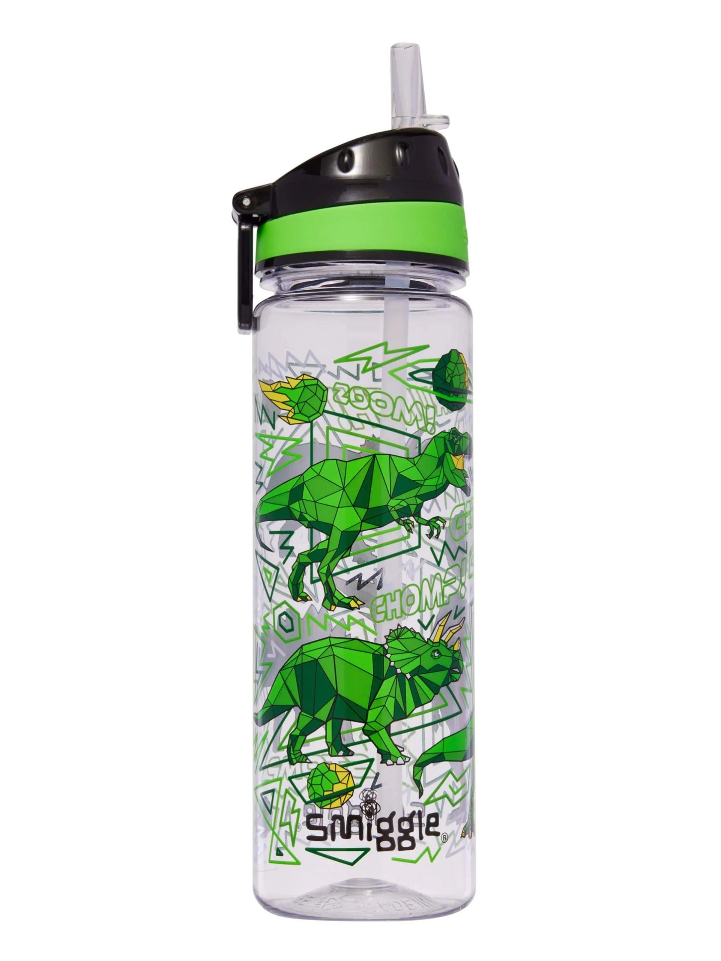 Smiggle - Wild Side 650ML BPA-Free Water Bottle with Straw - Interactive Group