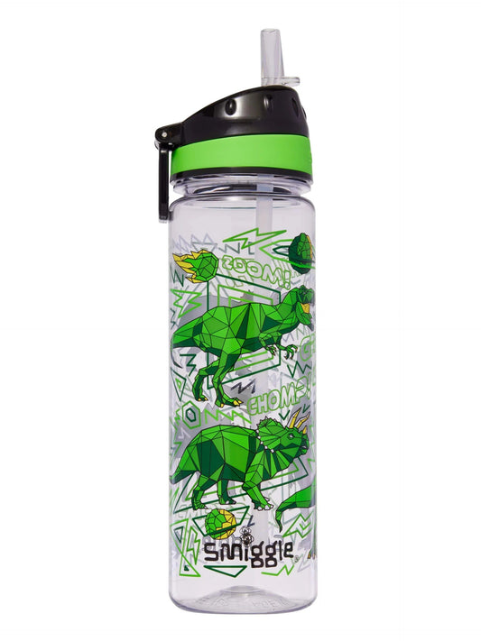 Smiggle - Wild Side 650ML BPA-Free Water Bottle with Straw - Interactive Group