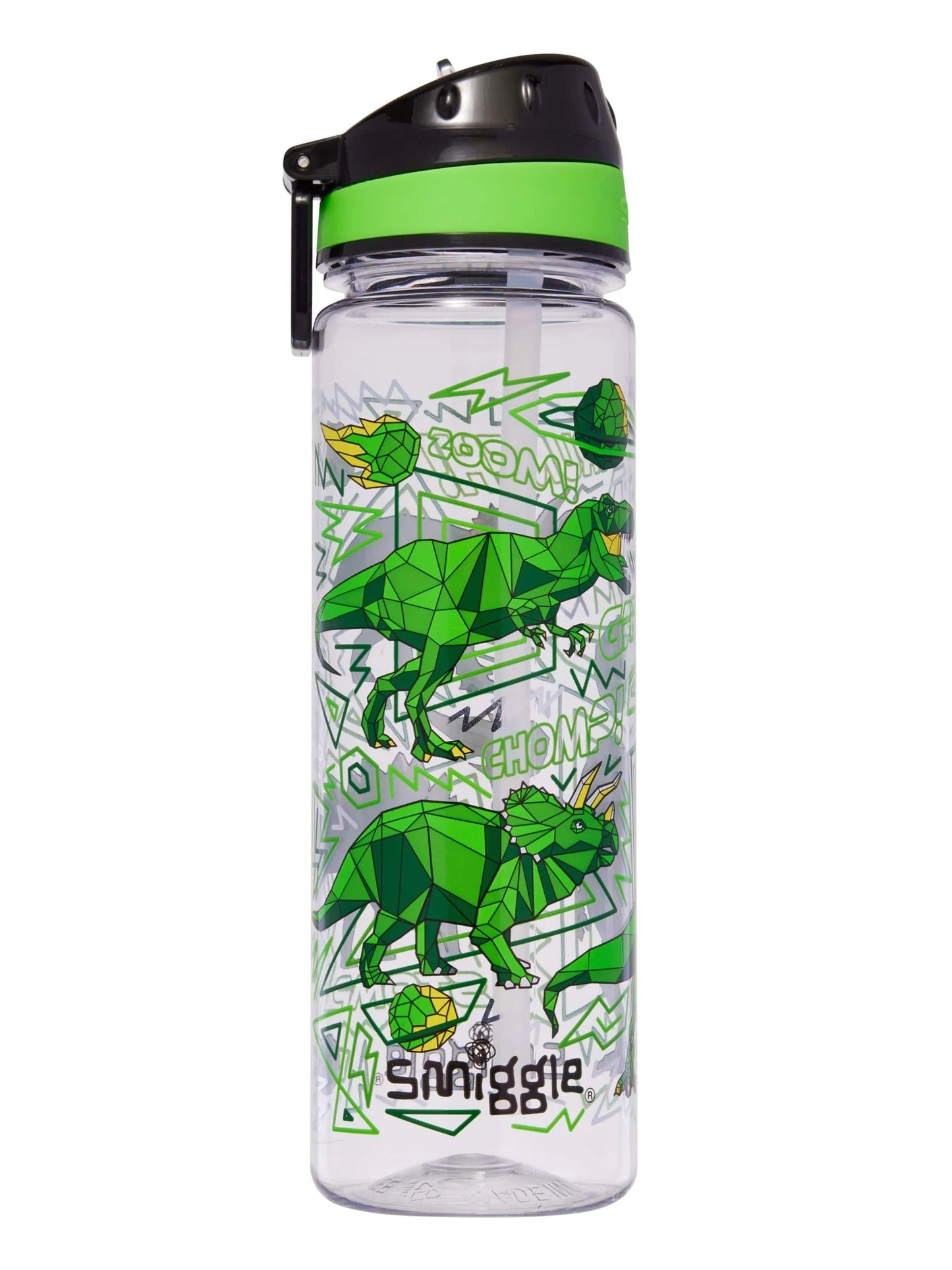 Smiggle - Wild Side 650ML BPA-Free Water Bottle with Straw - Interactive Group