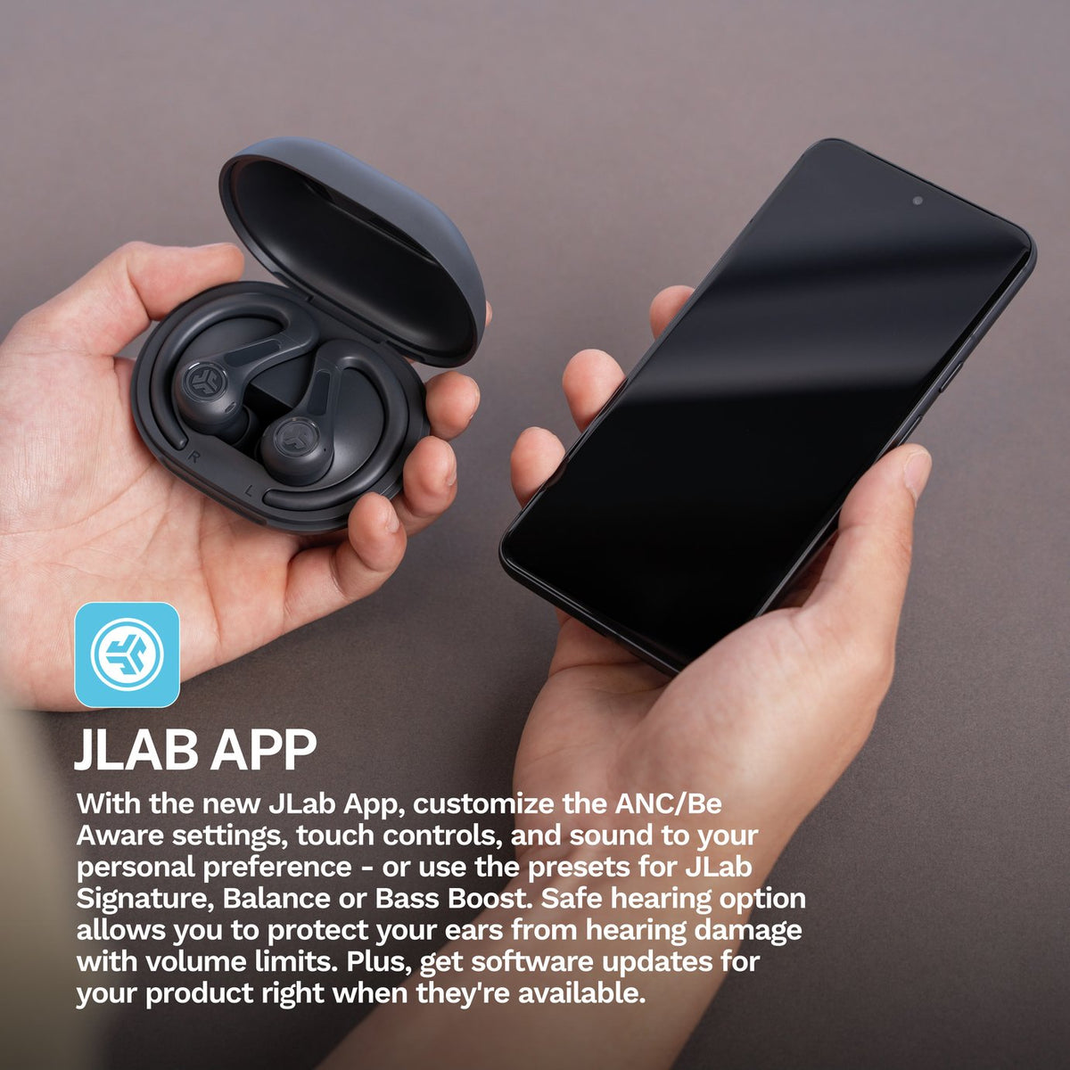 JLab JBuds Sport ANC 4 True Wireless Earbuds - Graphite