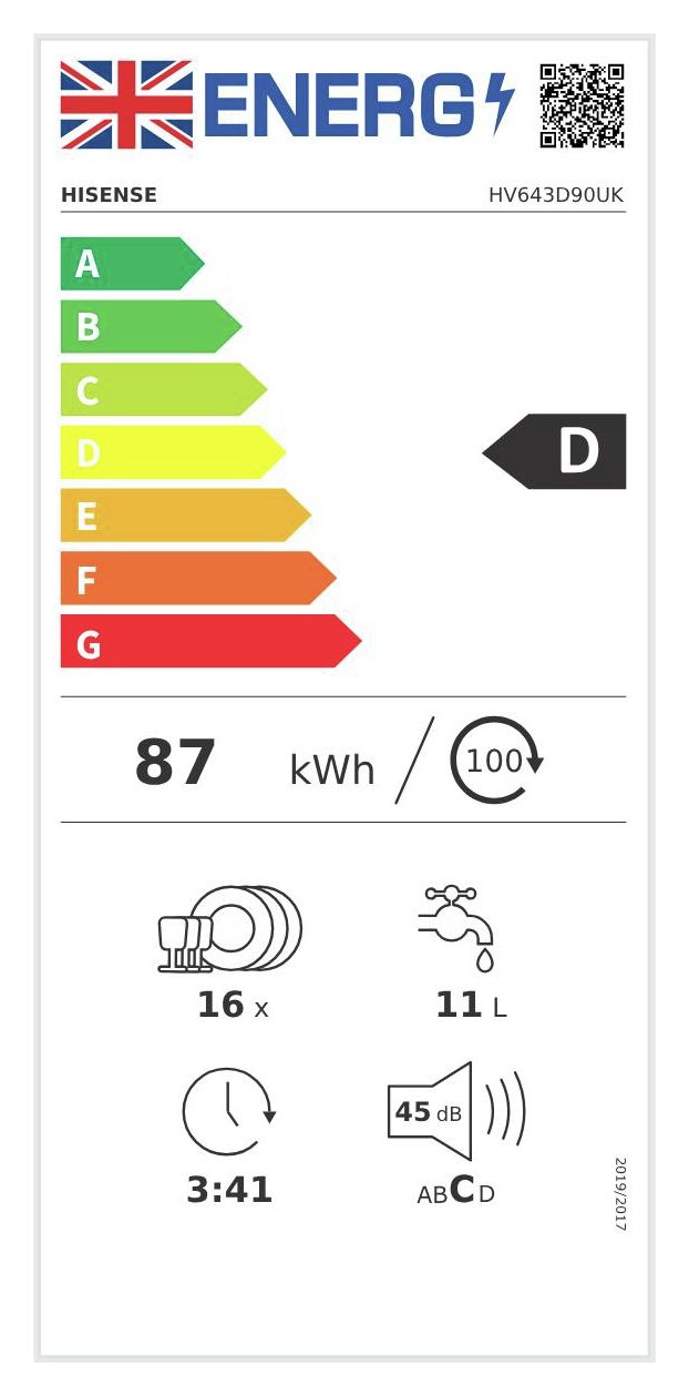 Hisense HV643D90UK Full Size Integrated Dishwasher