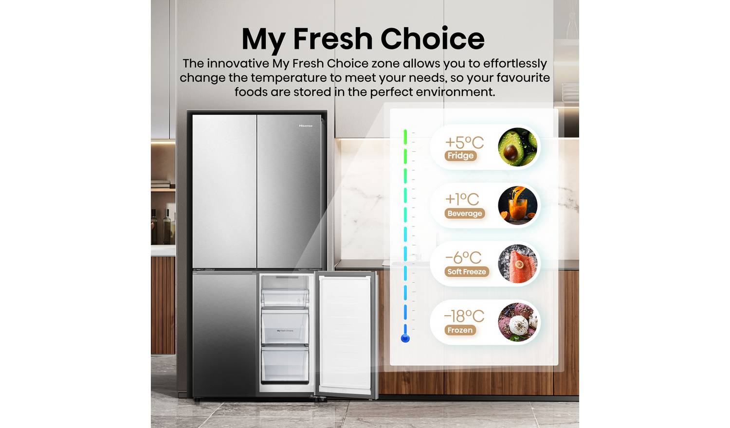 Hisense RQ5P470SAID American Fridge Freezer - S/Steel