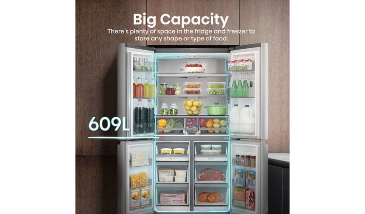 Hisense RQ758N4SASE American Fridge Freezer - Silver