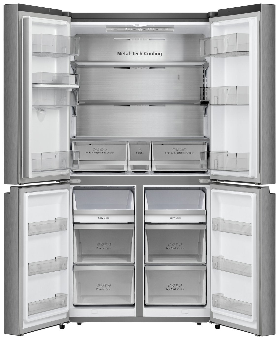 Hisense RQ758N4SWSE American Fridge Freezer-Stainless Steel