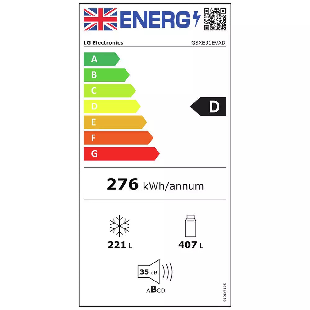 LG GSXE91EVAD American Fridge Freezer - Black