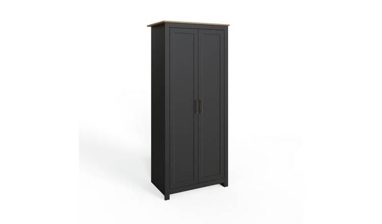 GFW Lancaster 3 Piece 2 Door Wardrobe Set - Black & Oak