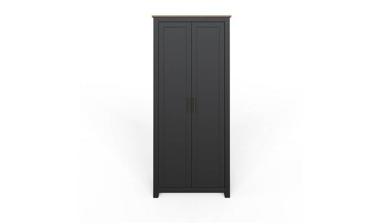GFW Lancaster 3 Piece 2 Door Wardrobe Set - Black & Oak