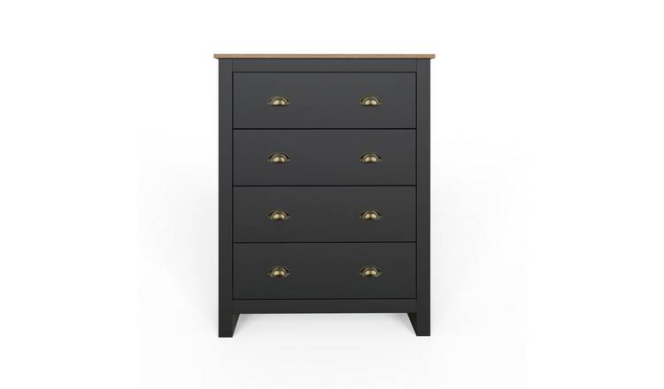 GFW Lancaster 3 Piece 2 Door Wardrobe Set - Black & Oak