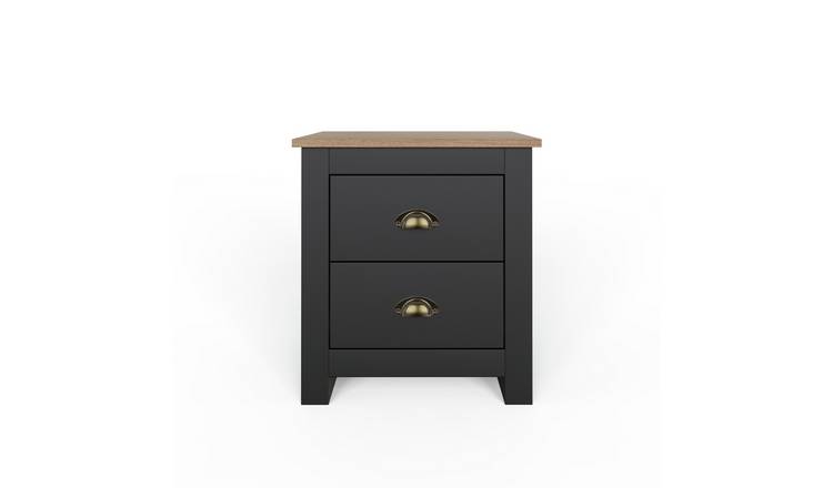 GFW Lancaster 3 Piece 2 Door Wardrobe Set - Black & Oak