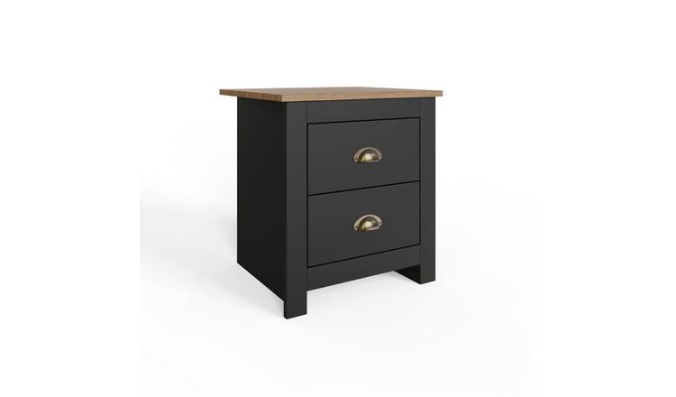 GFW Lancaster 3 Piece 2 Door Wardrobe Set - Black & Oak