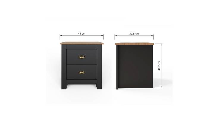 GFW Lancaster 3 Piece 2 Door Wardrobe Set - Black & Oak
