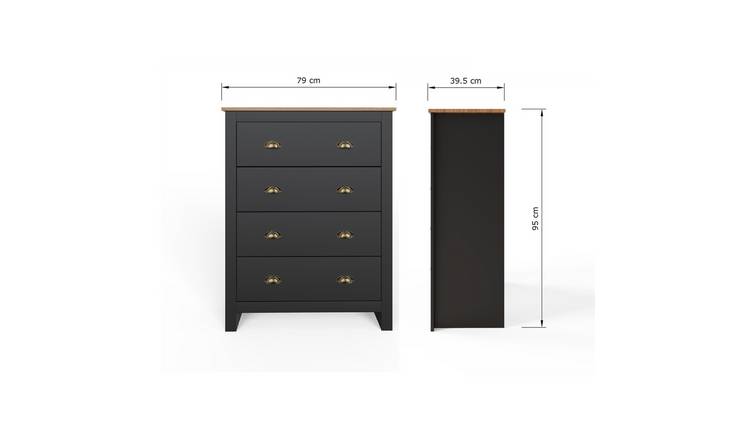 GFW Lancaster 3 Piece 2 Door Wardrobe Set - Black & Oak