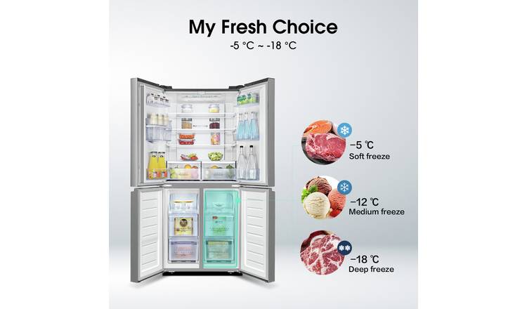 Hisense RQ560N4WCF PureFlat American Fridge Freezer - Silver