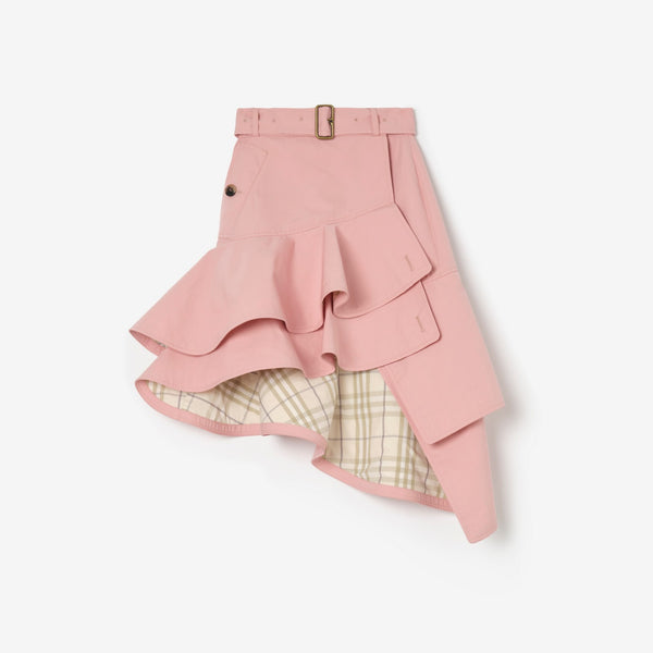 Ruffled Gabardine Trench Skirt