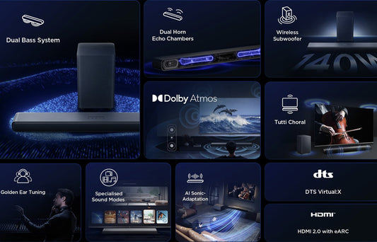 TCL S55HK 2.1Ch Bluetooth Soundbar with Wireless Sub