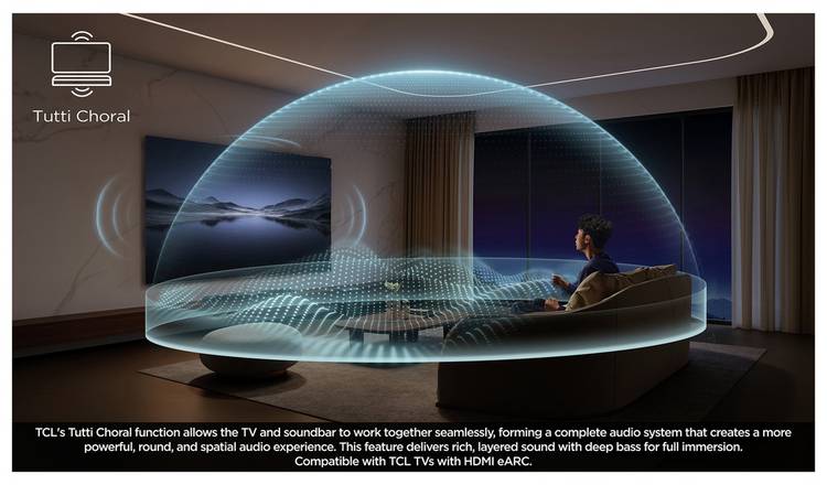 TCL Q75HK 5.1.2Ch Bluetooth Soundbar with Wireless Sub