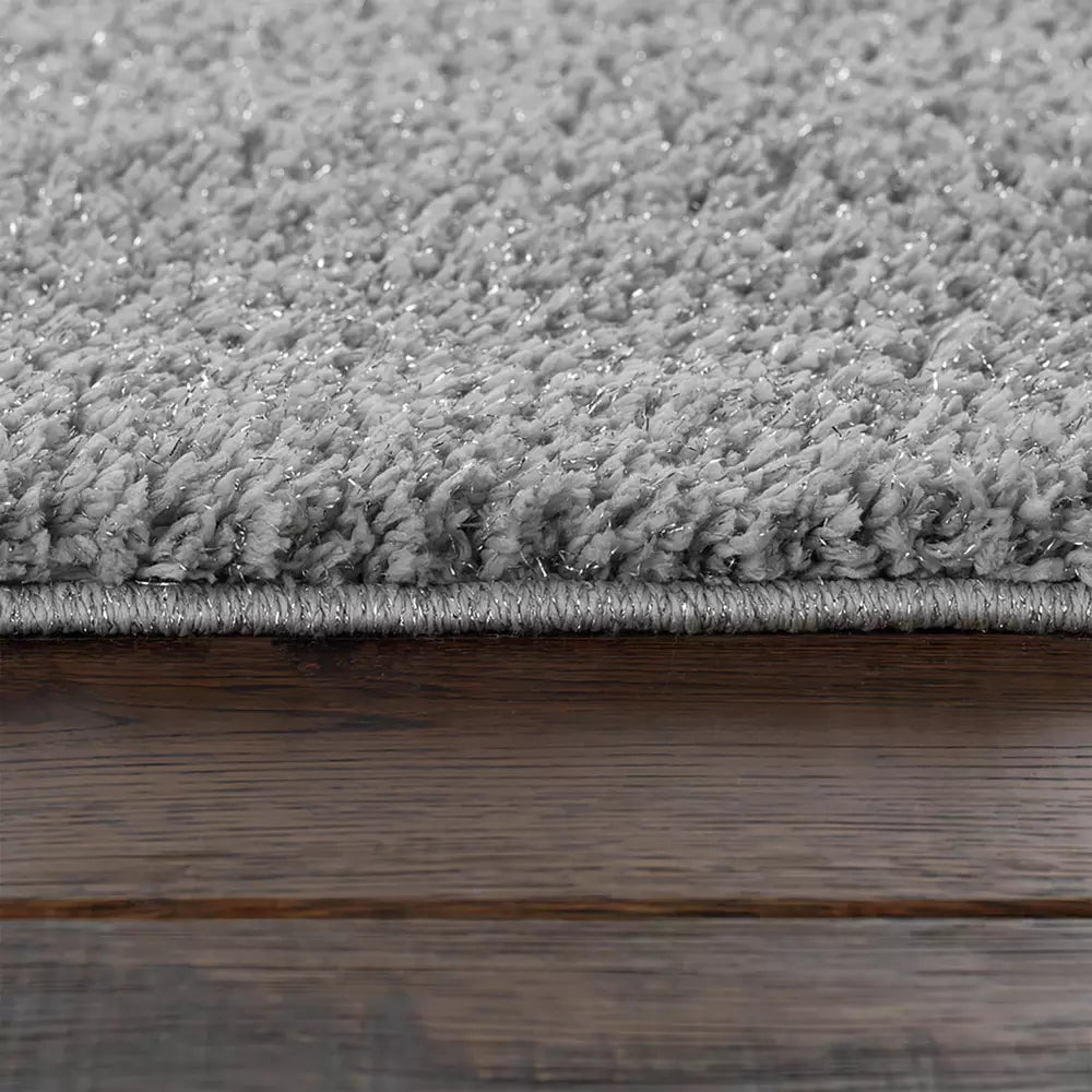 Habitat Shimmer Grey Cut Pile Rug - 80x150cm