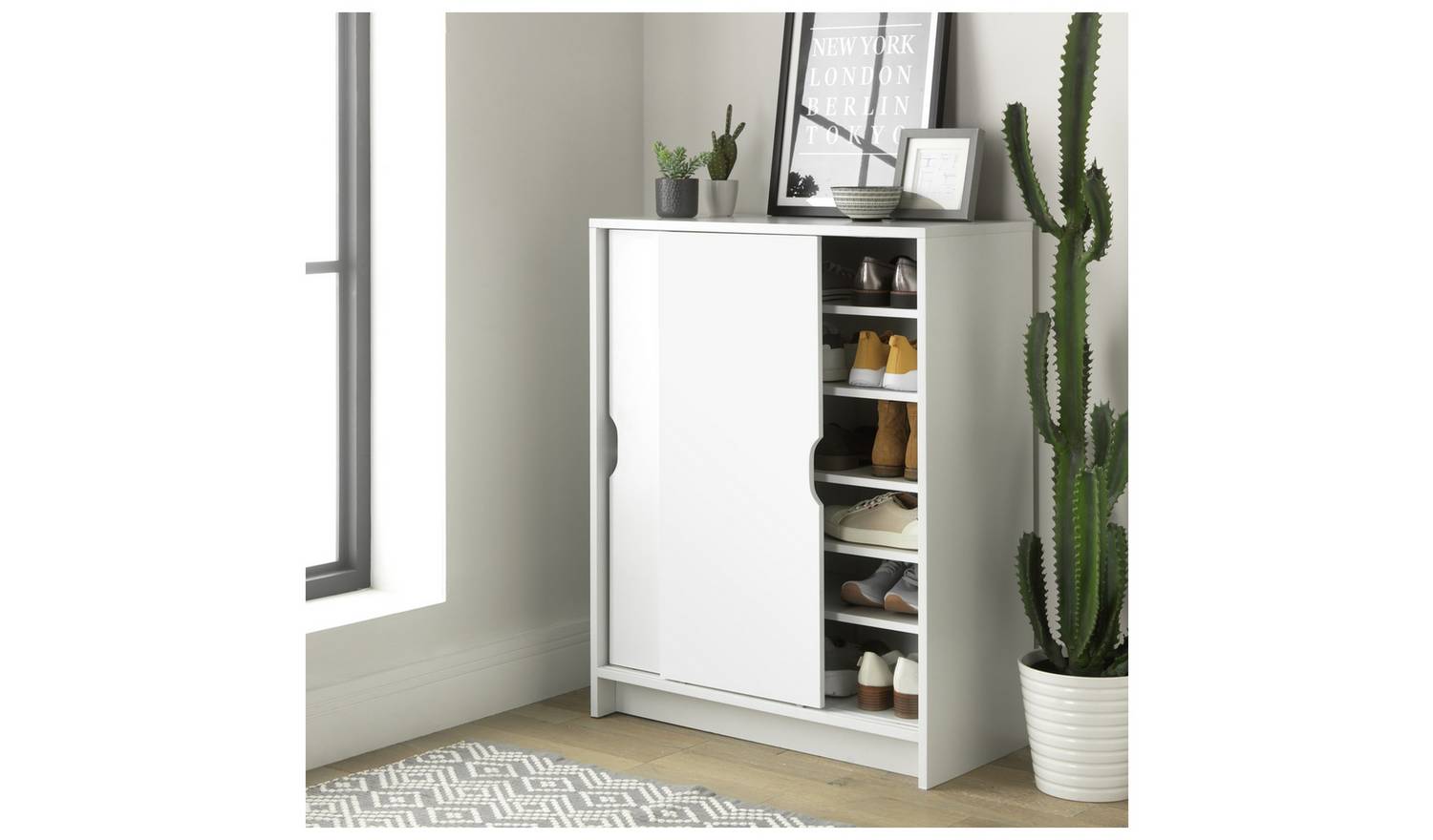 Argos Home Chloe 2 Door Shoe Storage Cabinet - White