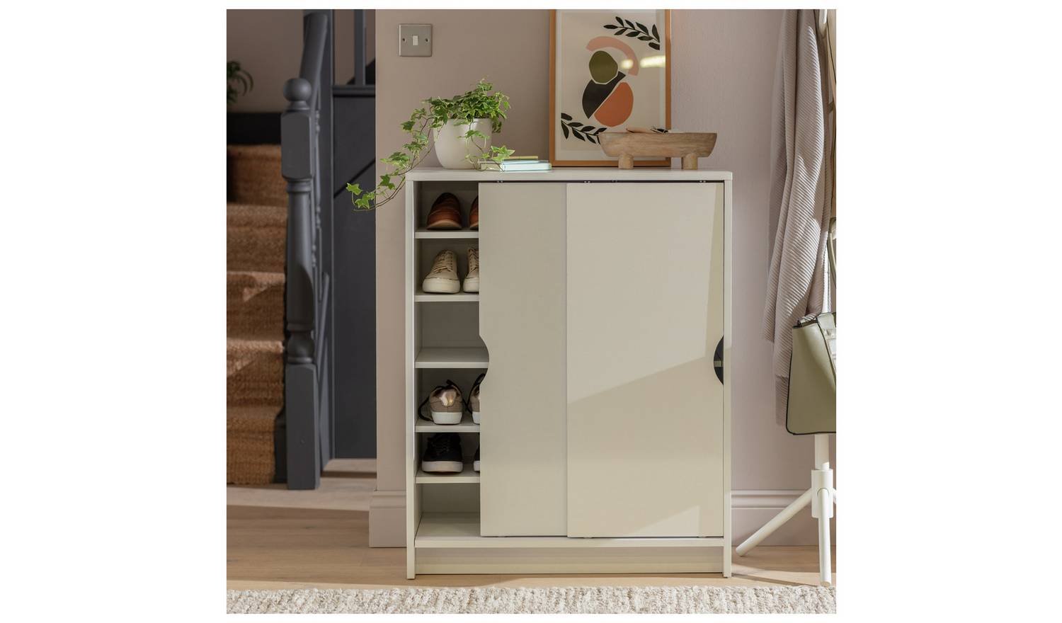 Argos Home Chloe 2 Door Shoe Storage Cabinet - White