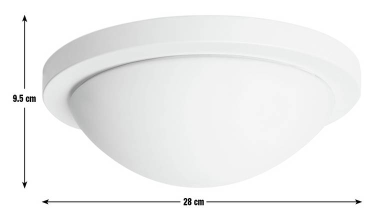 Argos Home Aspley Bathroom Flush to Ceiling Light - White