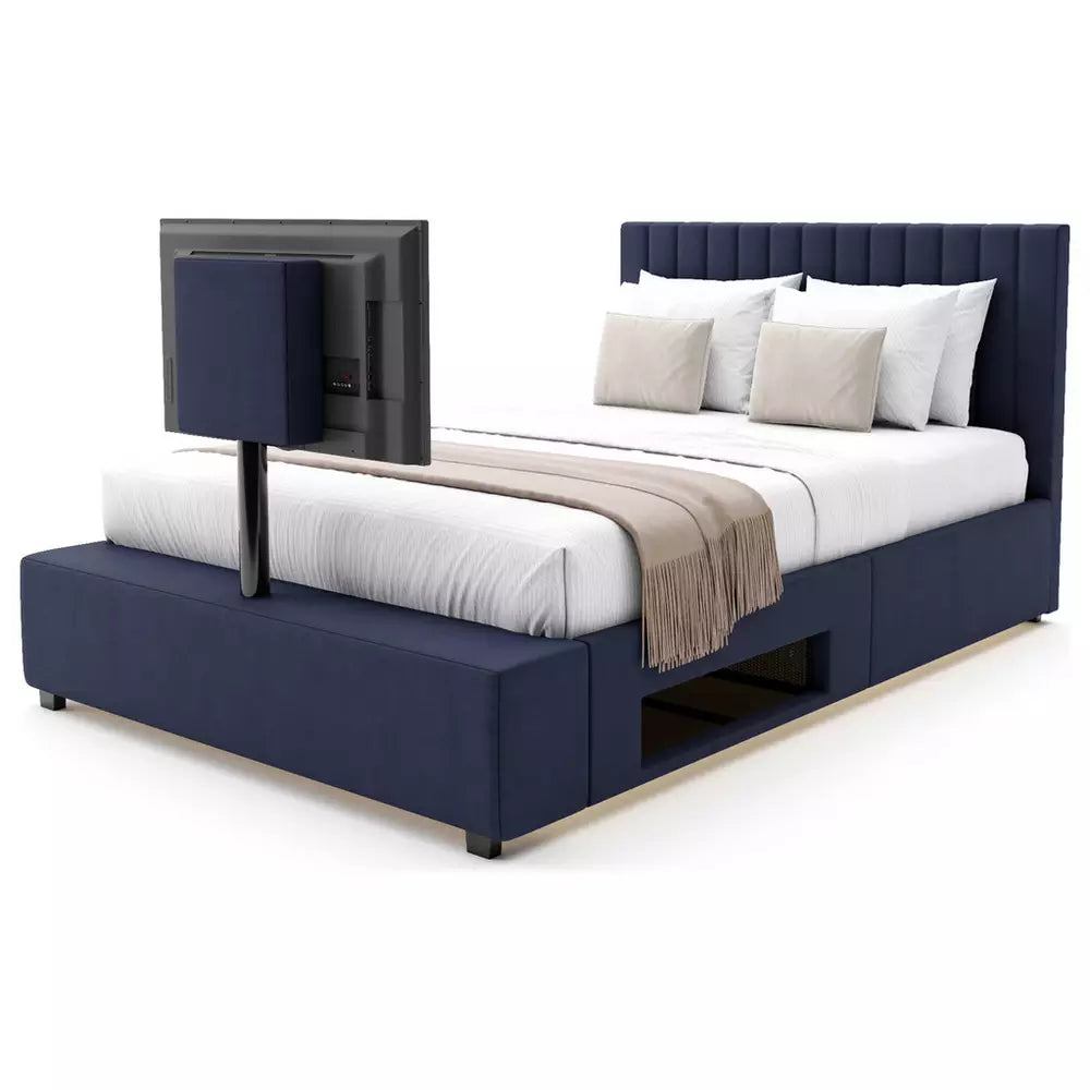 XR Living Maisie Double TV LED Bed Frame - Navy