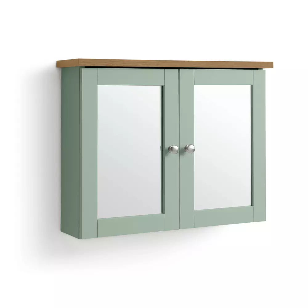 Argos Home Livingston Double Mirrored Wall Cabinet - Green