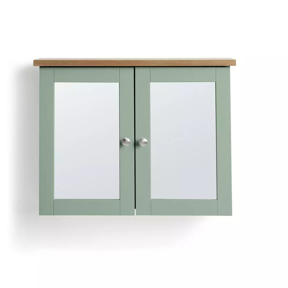Argos Home Livingston Double Mirrored Wall Cabinet - Green