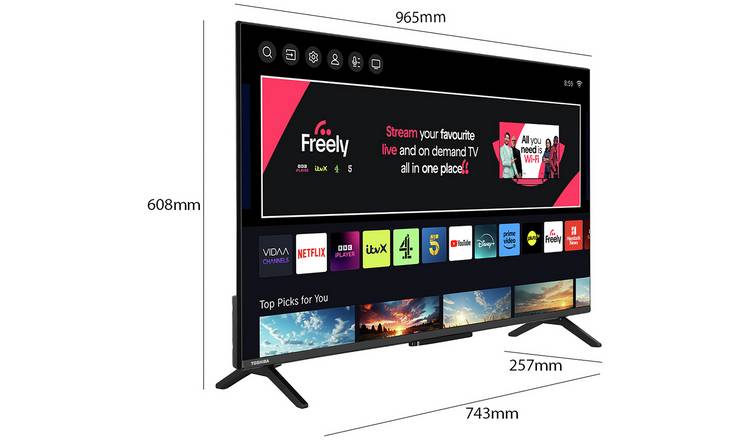 Toshiba 43 Inch 43UV2F53DB Smart 4K UHD HDR LCD Freely TV