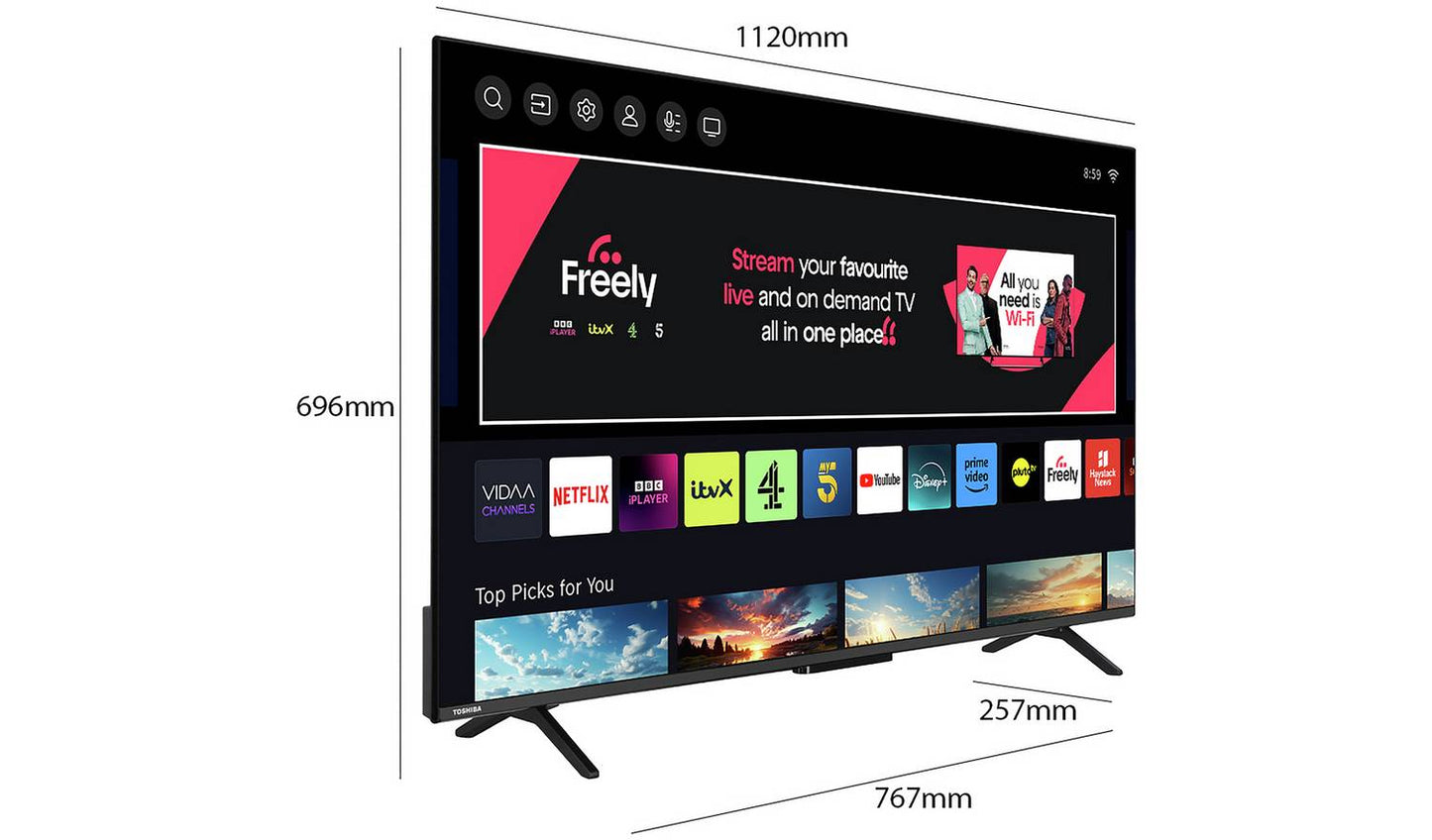 Toshiba 50 Inch 50UV2F53DB Smart 4K UHD HDR LCD Freely TV