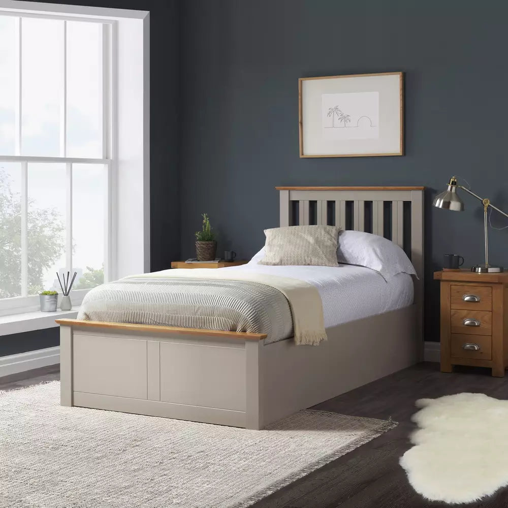 Birlea Phoenix Single Ottoman Bed with Mattress - Pearl Grey