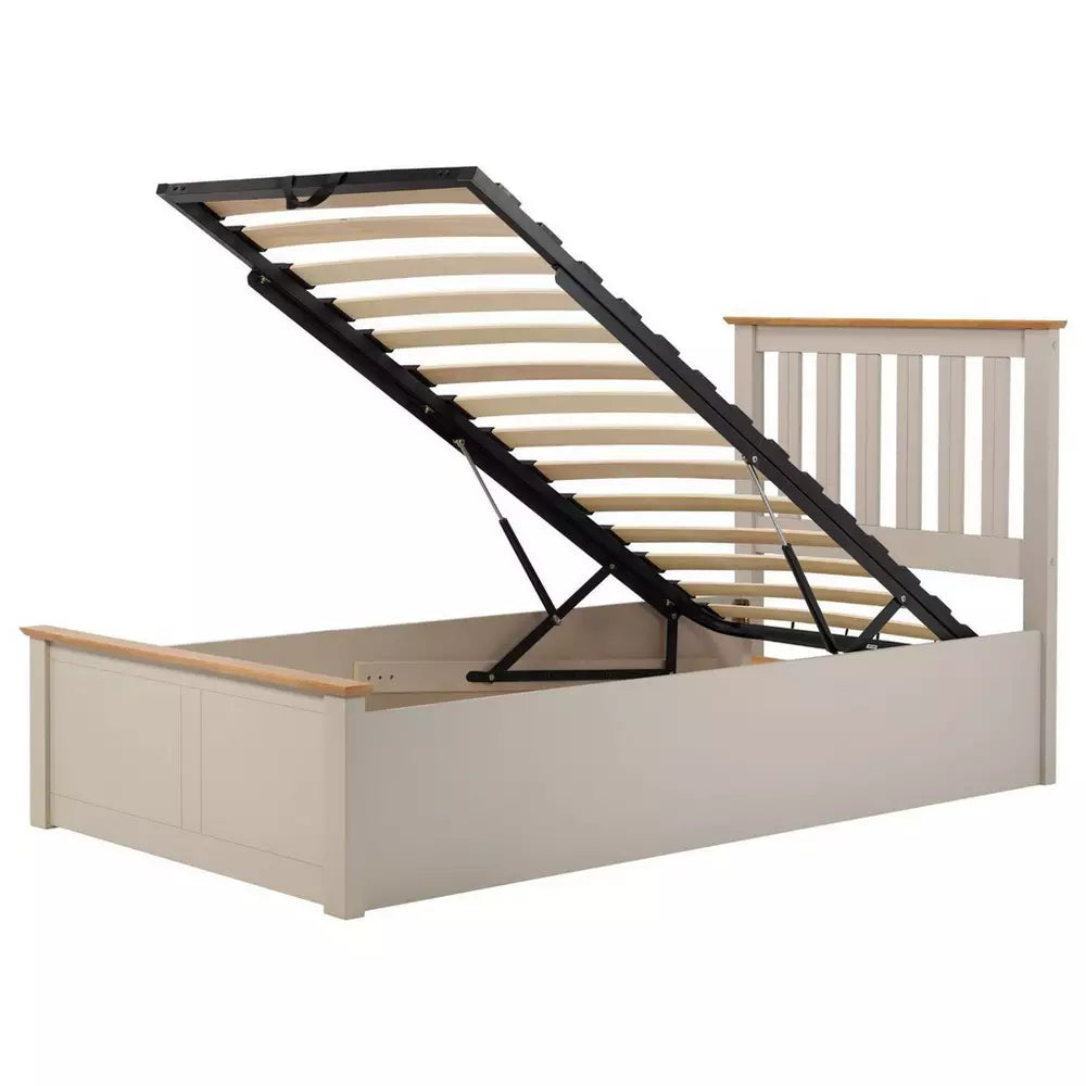 Birlea Phoenix Single Ottoman Bed with Mattress - Pearl Grey