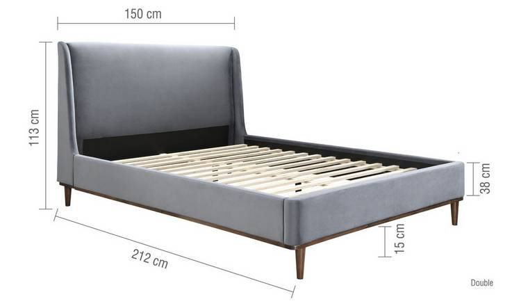 Birlea Lincoln Double Fabric Bed Frame - Charcoal