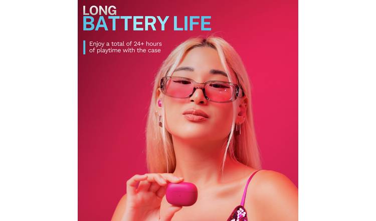 JLab Go Pop ANC True Wireless Earbuds - Fuchsia