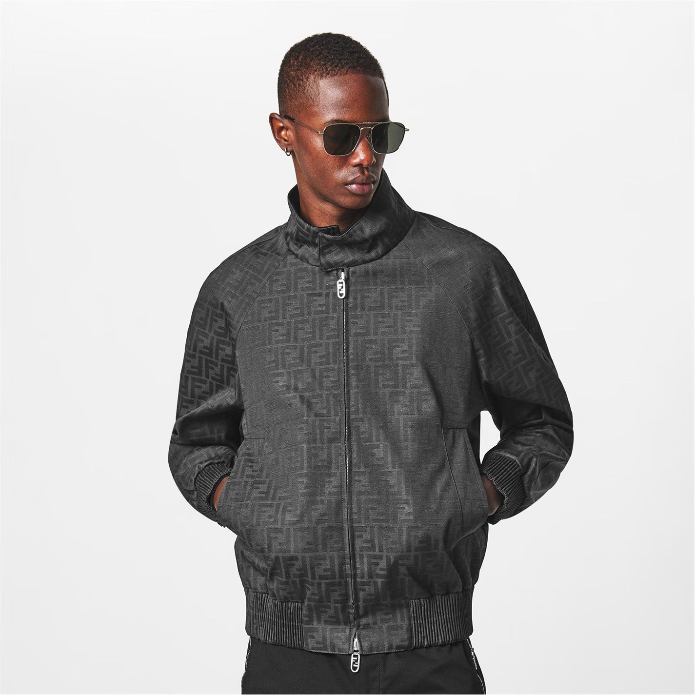 Men's Logo Canvas Long Sleeve Coach Jacket