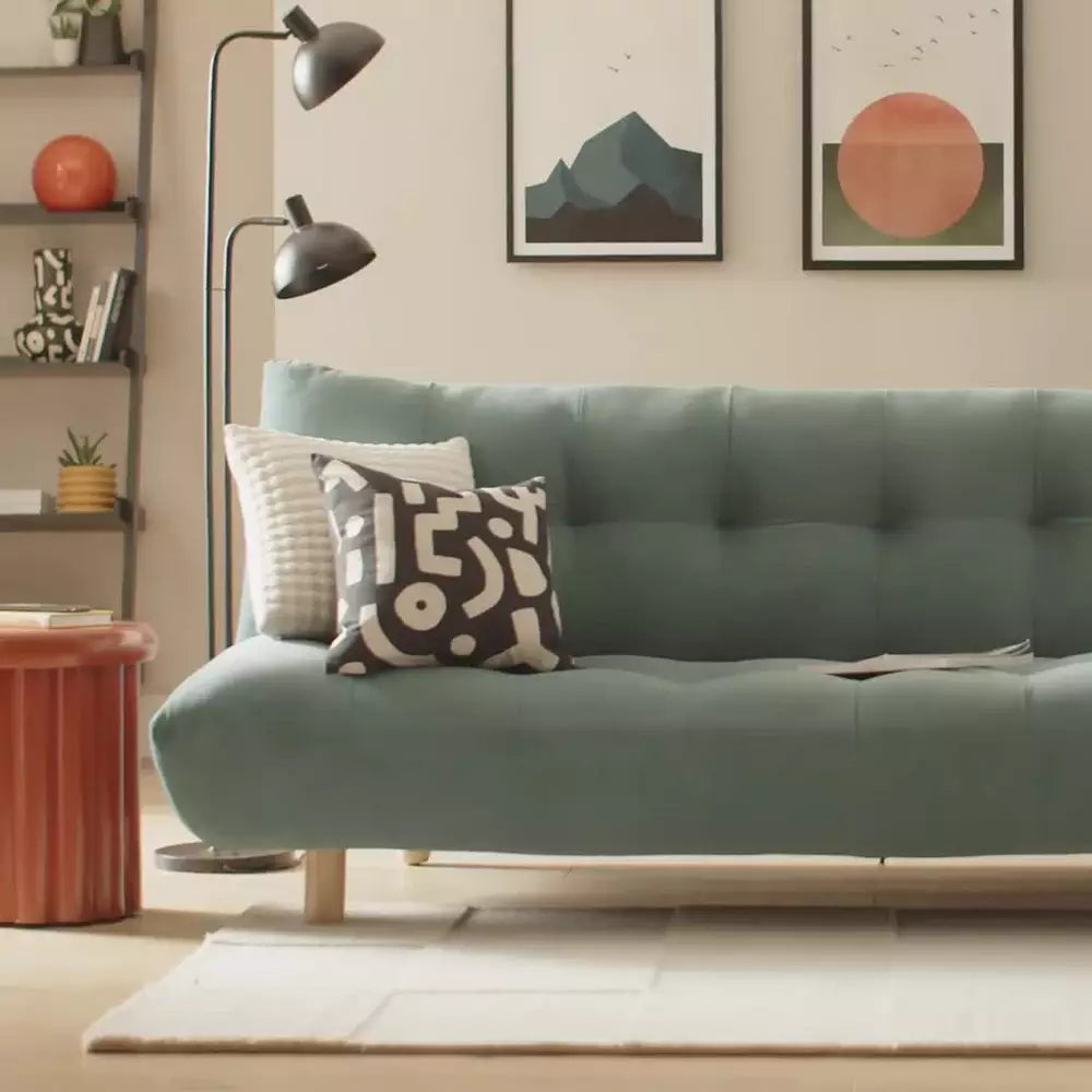 Habitat Kota 3 Seater Velvet Clic Clac Sofa Bed - Teal